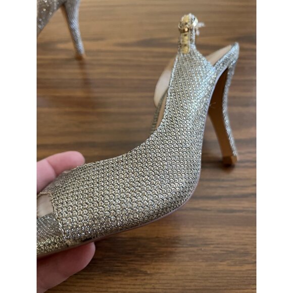 Nine West Bankhead open toed sparkly sling back heels size 6M - Picture 7 of 8